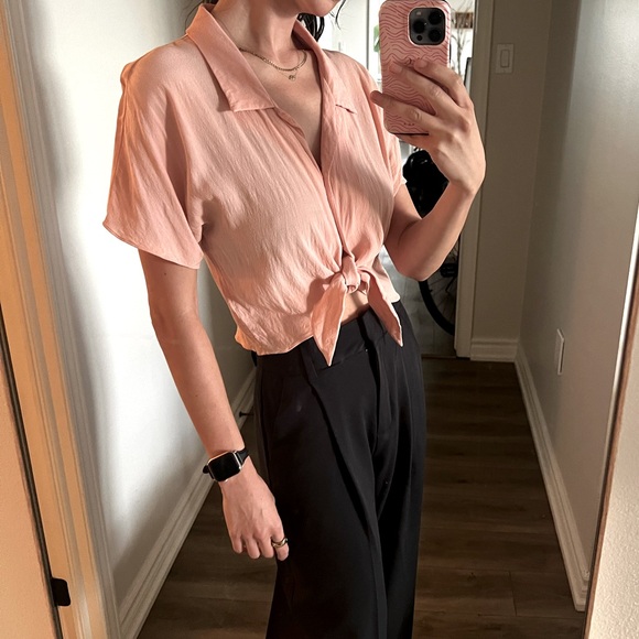 Wilfred free flowy pink crop top - Picture 2 of 11